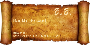 Barth Botond névjegykártya